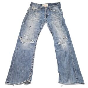 Y2K Big Star Pioneer Jeans 32R Bootcut Distressed Faded Denim Grunge Workwear